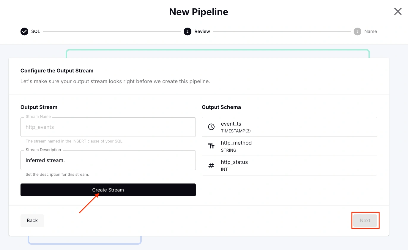 An image showing the next step in creating a pipeline