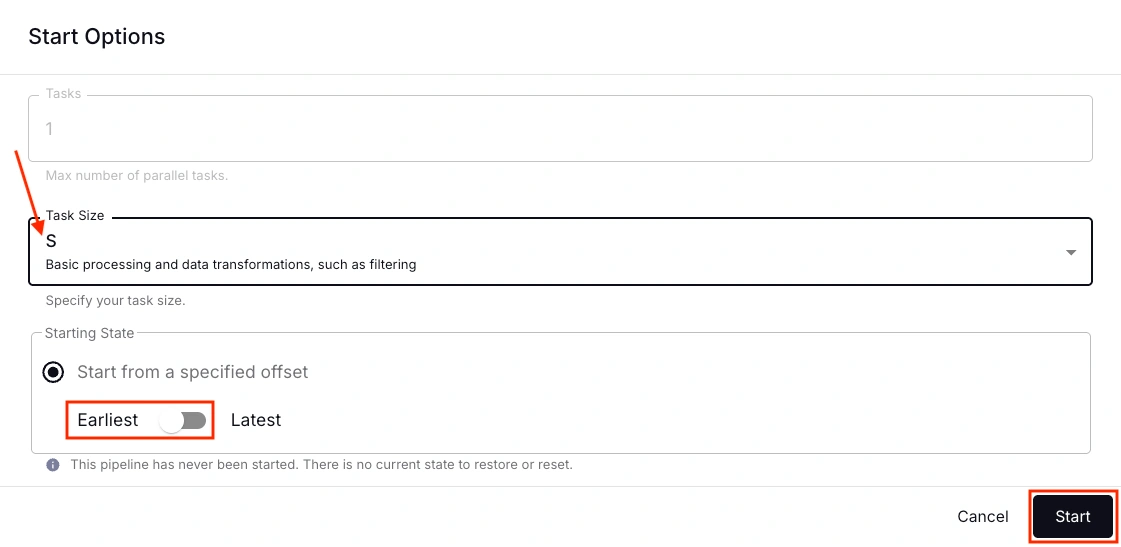 An image showing the final step which is the start up dialog. align="left"